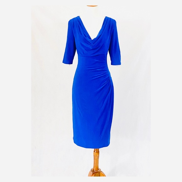 Lauren Ralph Lauren Cowl Neck Ruched Jersey Dress - Picture 3 of 12